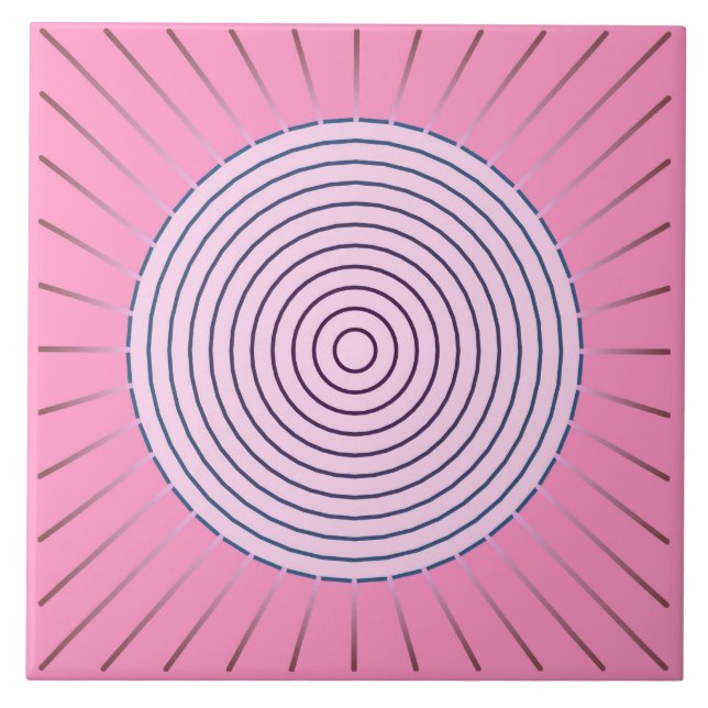Sunburst Geométrico Moderno - Sombras Rosa (Frente)