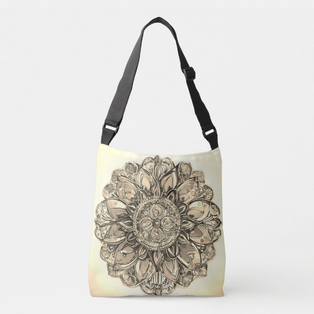 "Sunburst Mandala Tote Bag" (Frente)