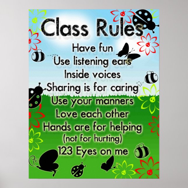 Sunday School Rules Poster (Frente)