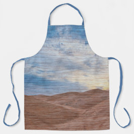 Sundown Over Sand Dunes On Wood Grain Photo 