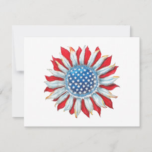 Sunflower American Flag 4 de julho Women Men Meri