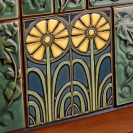 Sunflower Art Deco Floral Wall Decor Art Nouveau