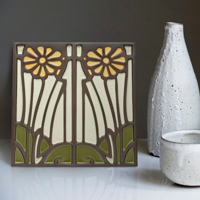 Sunflower Art Deco Floral Wall Decor Art Nouveau (Criador carregado)