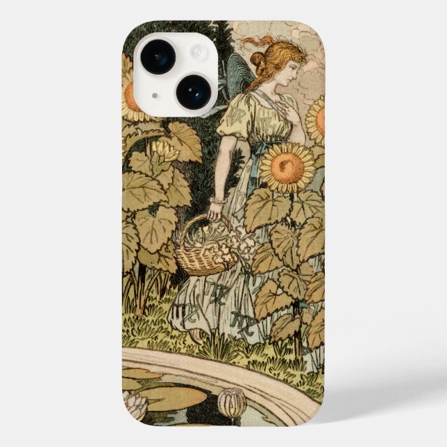 Sunflower Art Nouveau Garden Grasset Woman (Verso)