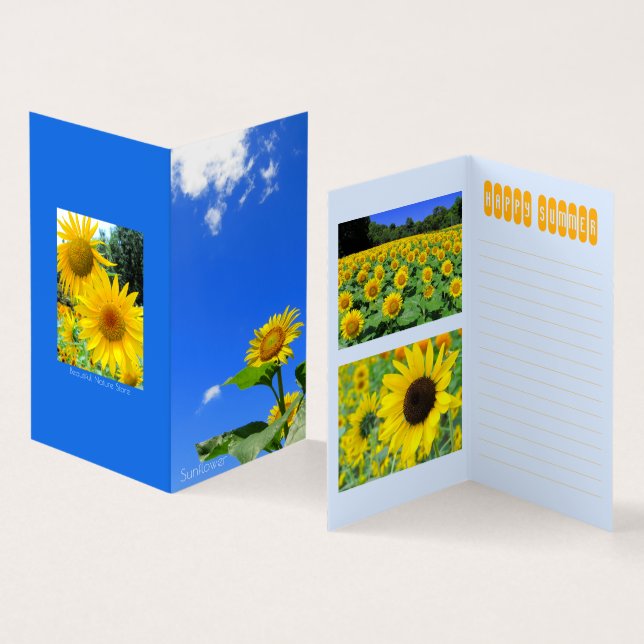 Sunflower：Bi-fold card (Interior e exterior)