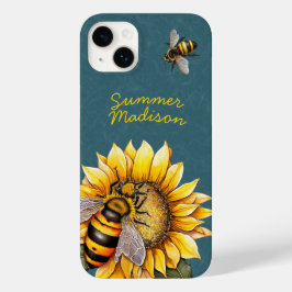 Sunflower Bumble Beers Floral Green Script Name
