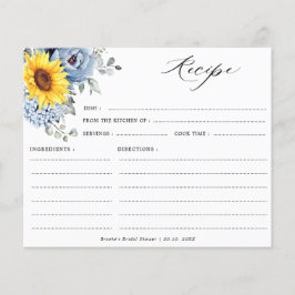 Sunflower Dusty Blue Slate Peony Receita Floral