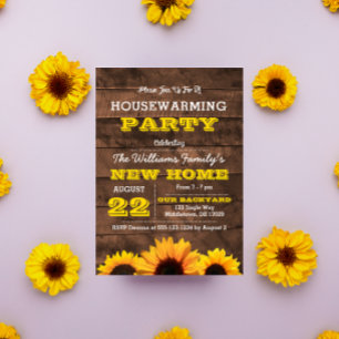 Sunflower e Barnwood Convite para o Ensino Domésti