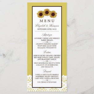 Sunflower e Vintage Lace Weding Menu