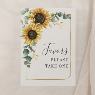 Sunflower Eucalyptus favorece cartão de casamento