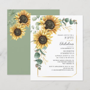 Sunflower Eucalyptus Floral Script 50º Aniversár
