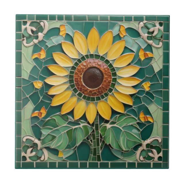Sunflower Faux Mosaic Dark Green (Frente)