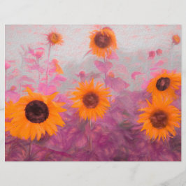 Sunflower Field Yellow Orange Purumn