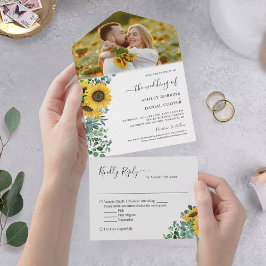 Sunflower Greenery Eucalyptus Foto de Casamento