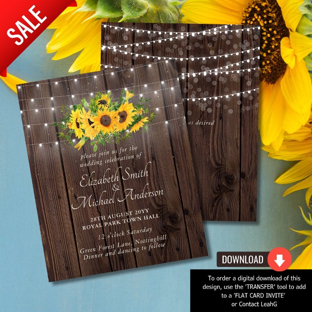 Sunflower Invite por Low Budget Wedding Network® (Criador carregado)