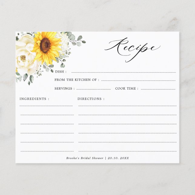 Sunflower Ivory Peony Receita de Chá de panela Flo (Frente)