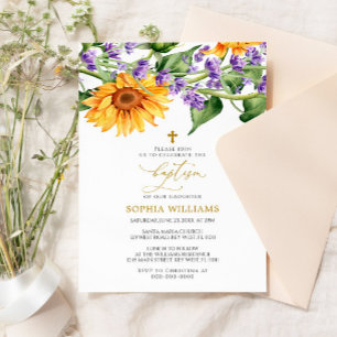 Sunflower & Lavander Baptism Convite