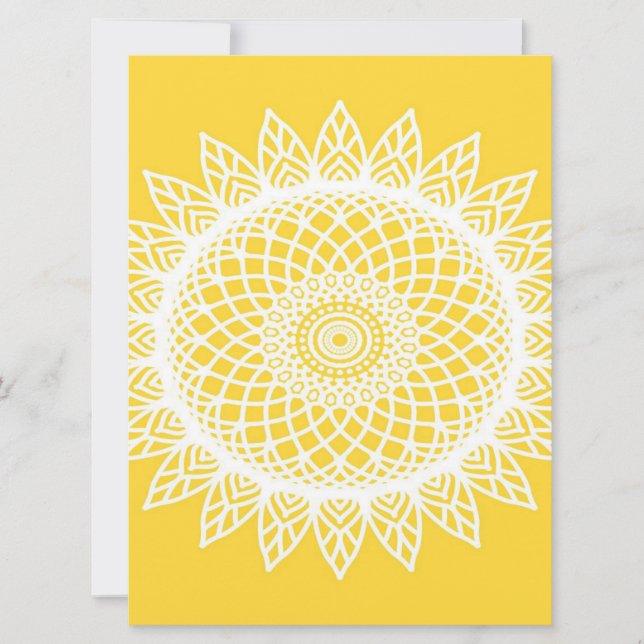Sunflower Mandala - Único Presente de Aniversário  (Frente)