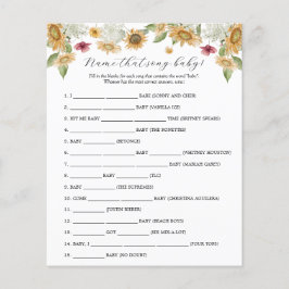 Sunflower Name, esse jogo de Chá de fraldas