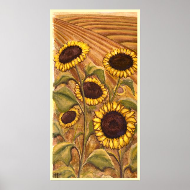 Sunflower Painting Canadense Landscape Impressões (Frente)