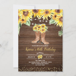 Sunflower Rustic Boot Sweet Sesseis Convite