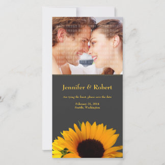 Sunflower Save the Date Cartão com fotos