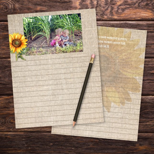 Sunflower Scrapbook Paper Custom Photo (Criador carregado)