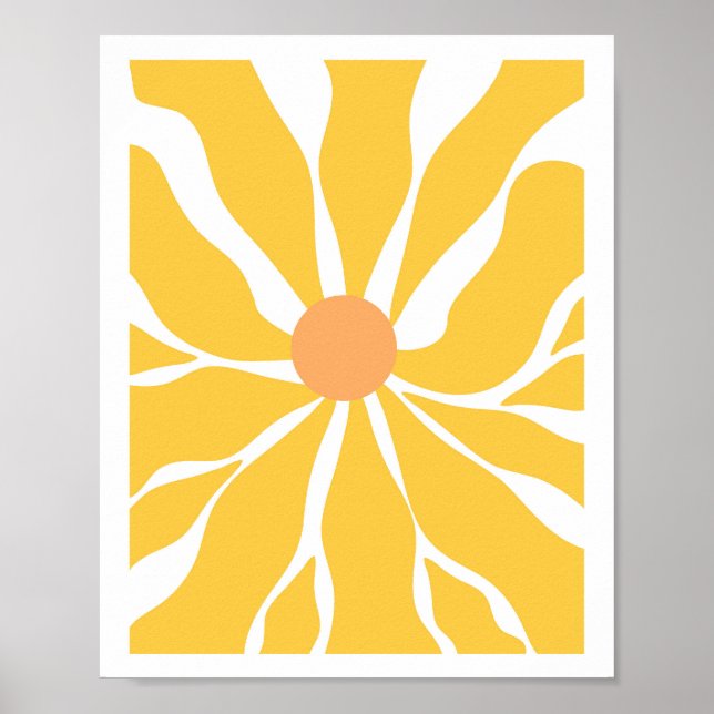 Sunflower Serenity Vetor Abstrato Poster (Frente)