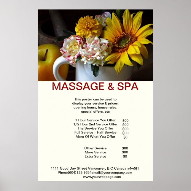 Sunflower Spa Massage Beauon Poster (Frente)