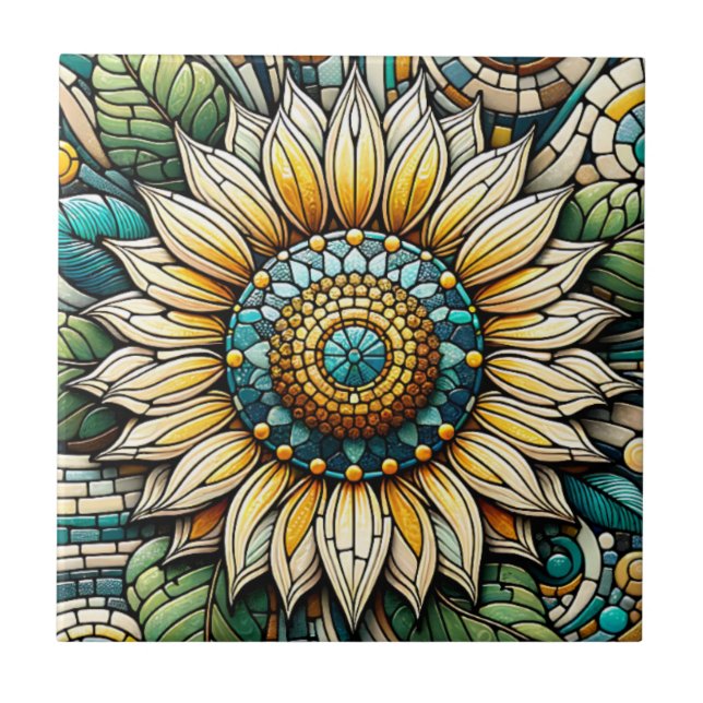 Sunflower Stained Glass Mosaic (Frente)