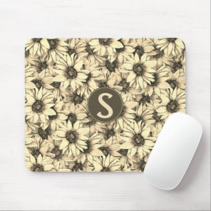 Sunflower Vintage Charm Tom Sepia Mouse Pad