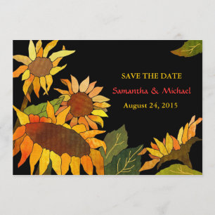 Sunflower Wedding Salva Convites de Data
