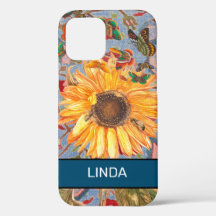 SUNFLOWER WILLIAM MORRIS iPhone 12 CASE DIY NAME