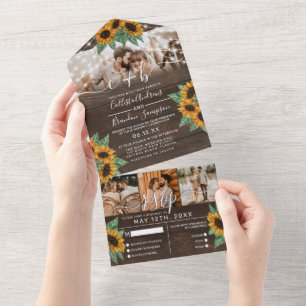 Sunflower Wood String Lights Foto Casamento RSVP