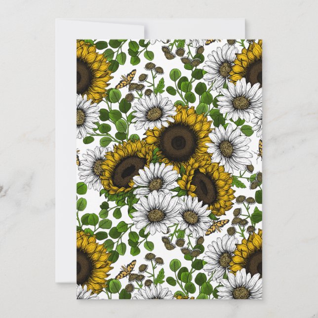 Sunflowers and daisies, summer garden 3 (Frente)
