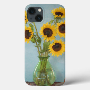 Sunflowers in vase on table