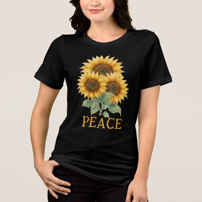 Sunflowers symbol of Peace Tri-Blend shirt (Frente)