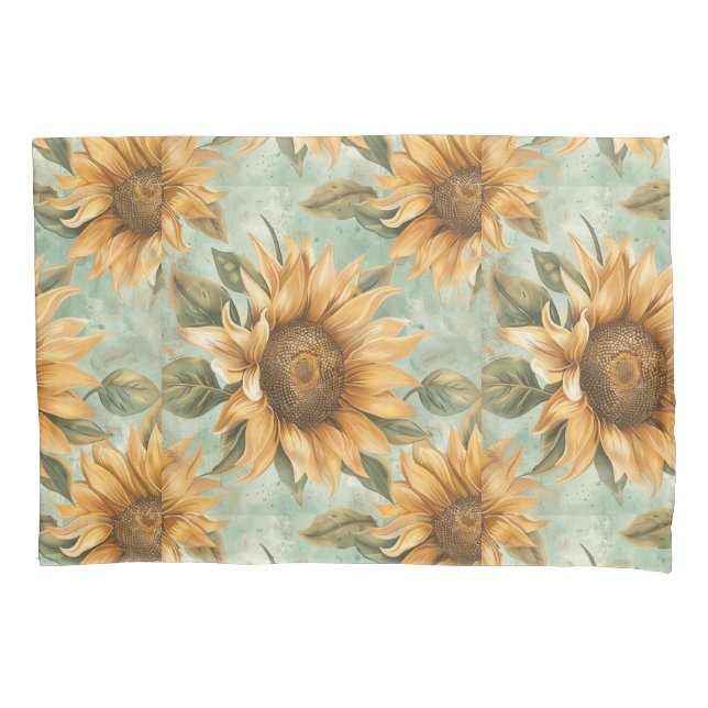 Sunflowers Watercolor Blue Background (Frente)