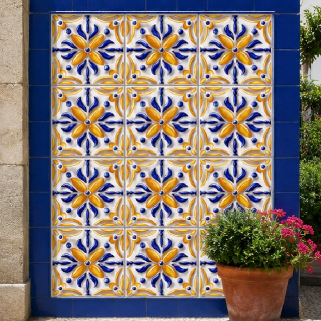 Sunlit Algarve Handcrafted Portuguese Blue Yellow (Criador carregado)