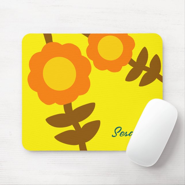  Sunny Bloom Mouse Pad (Com mouse)