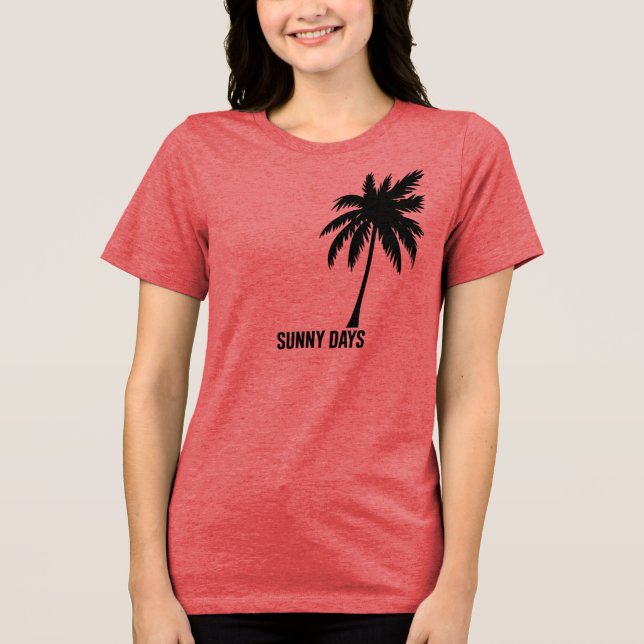 Sunny Days T-Shirt - Minimalist Palm Tree Silhouet (Frente)