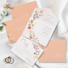 Sunny Wildflower Wedding Apricot ID1023