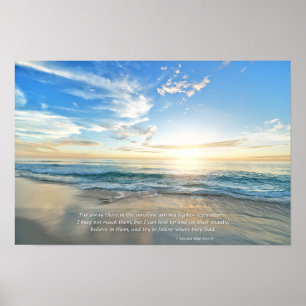 Sunrise e Poster de cotação Inspiracional em praia