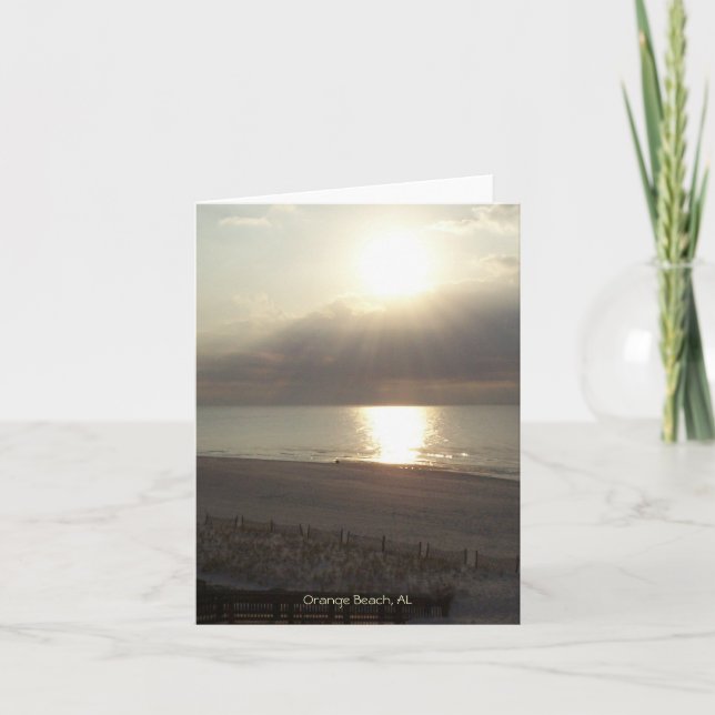 Sunrise em Orange Beach, Cartão de Nota AL (Frente)