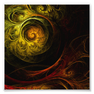 Sunrise Floral Red Abstrato Art Foto Impressão