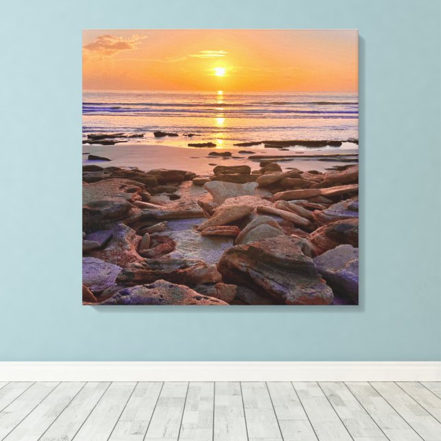 Sunrise ocean shoreline Canvas  (Insitu(piso de madeira))