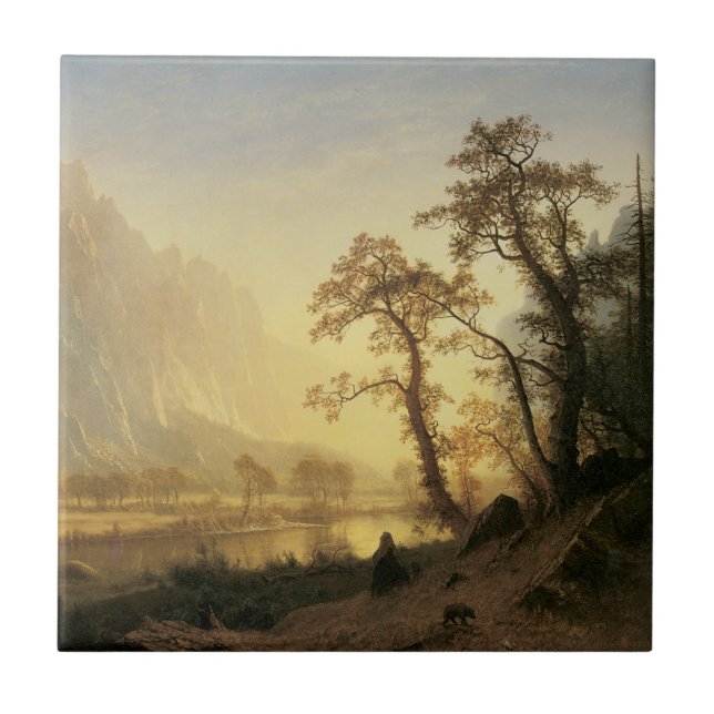 Sunrise, Vale do Yosemite, por Albert Bierstadt (Frente)