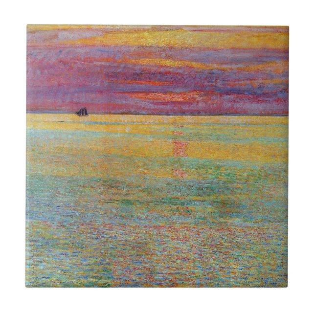 Sunset at Sea (por Childe Hassam) (Frente)