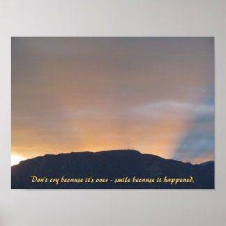 Sunset Atrás da poster da Montanha Cheyenne