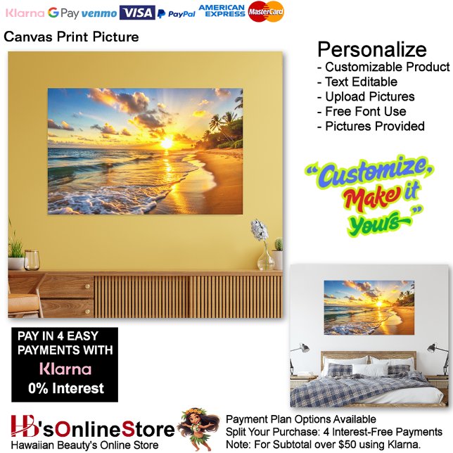 Sunset Beach Canvas Imprimir Imagem 2 (Sunset Beach Canvas Print Picture 2.)